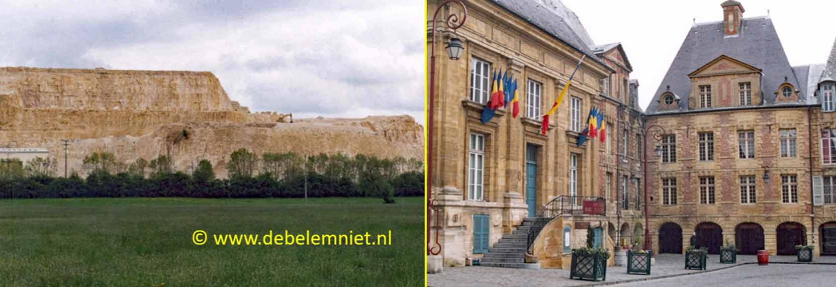 kalksteen uit de Jura bij Ourches-sur-Meuse en in Charleville-Mezi&egrave;res