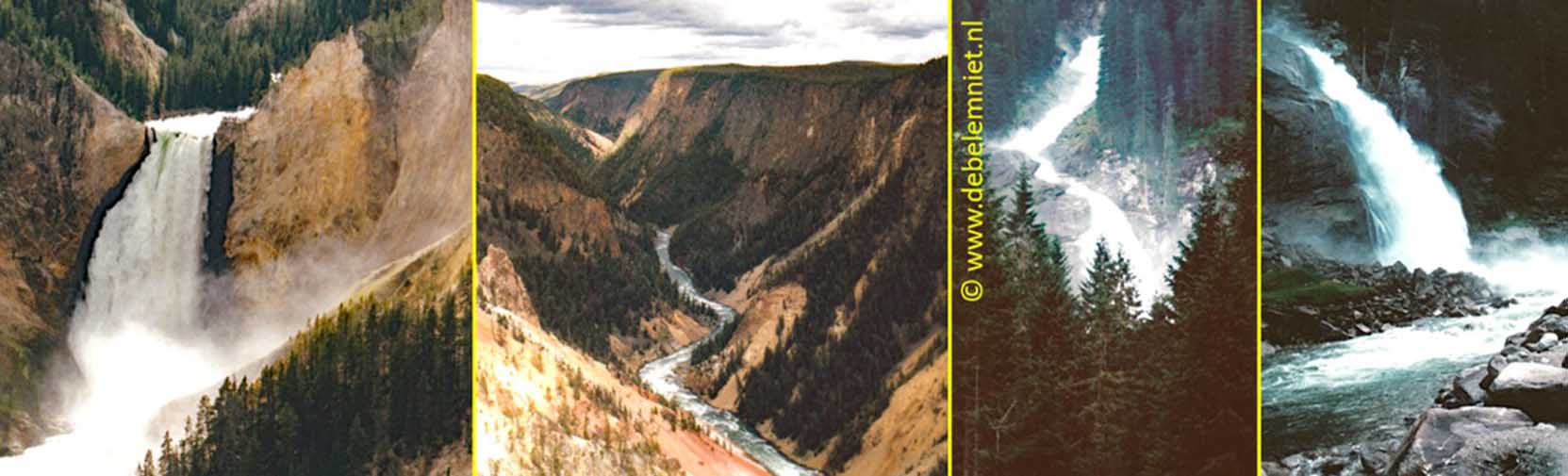 waterval in Yellowstone River en Krimmlwaterval