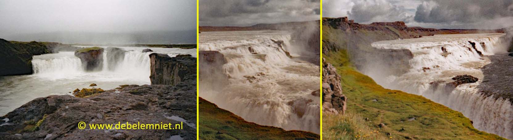 watervallen Godafoss en Gulfoss op IJsland