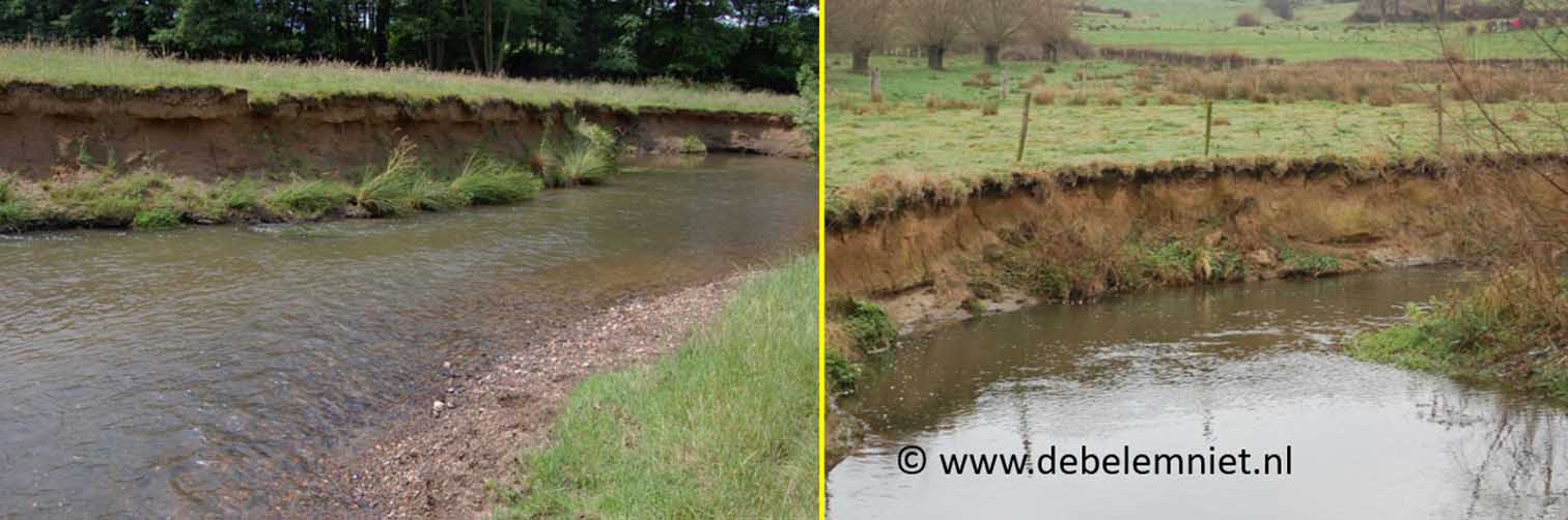 rivier Geul erosie sedimentatie