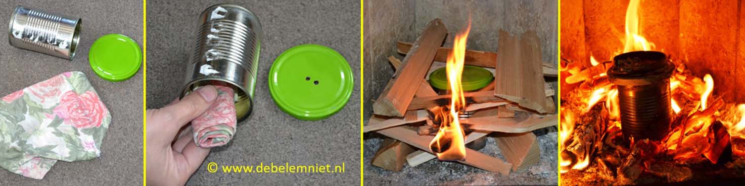 vuur maken verkoold katoen