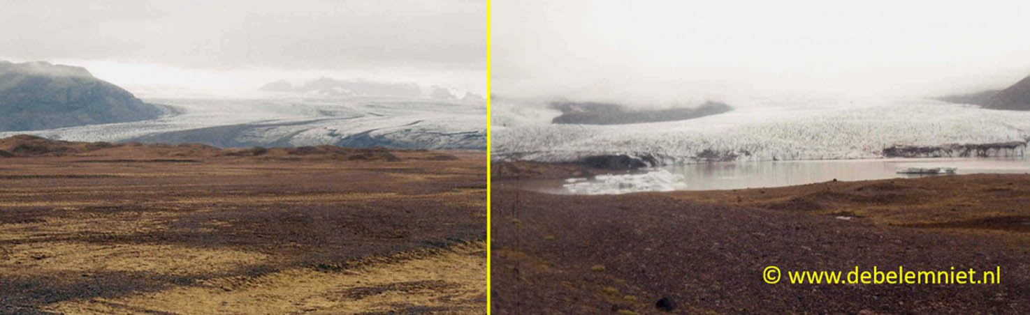 gletsjers gletsjertongen IJsland ijstijd