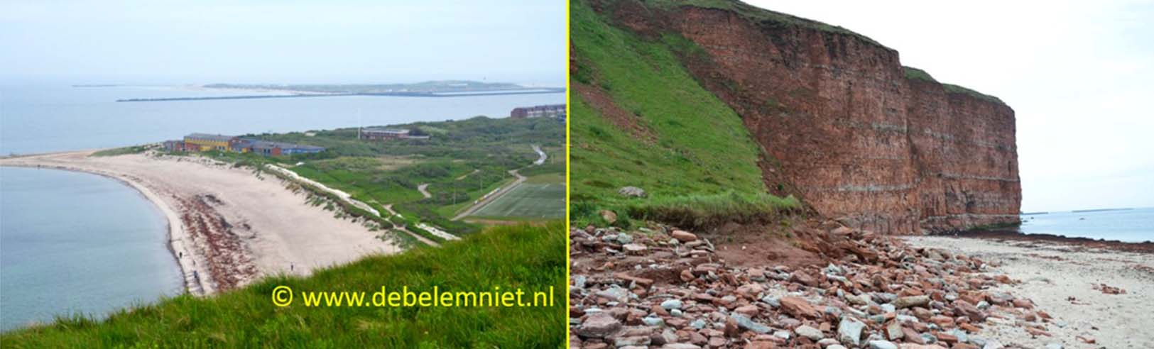 strand Helgoland met erosiepuin