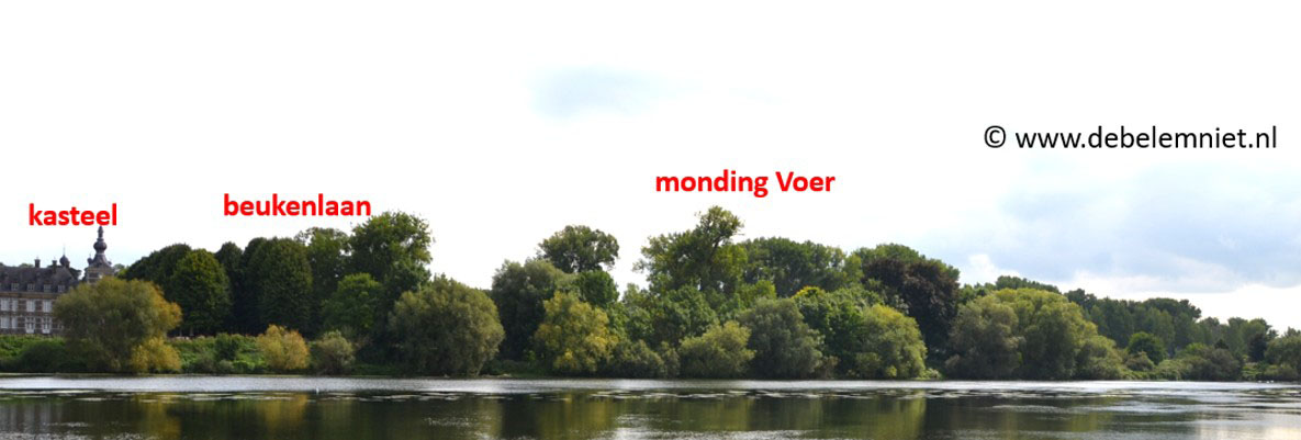 Monding Voer in Maas vanaf Belgi&euml; gezien