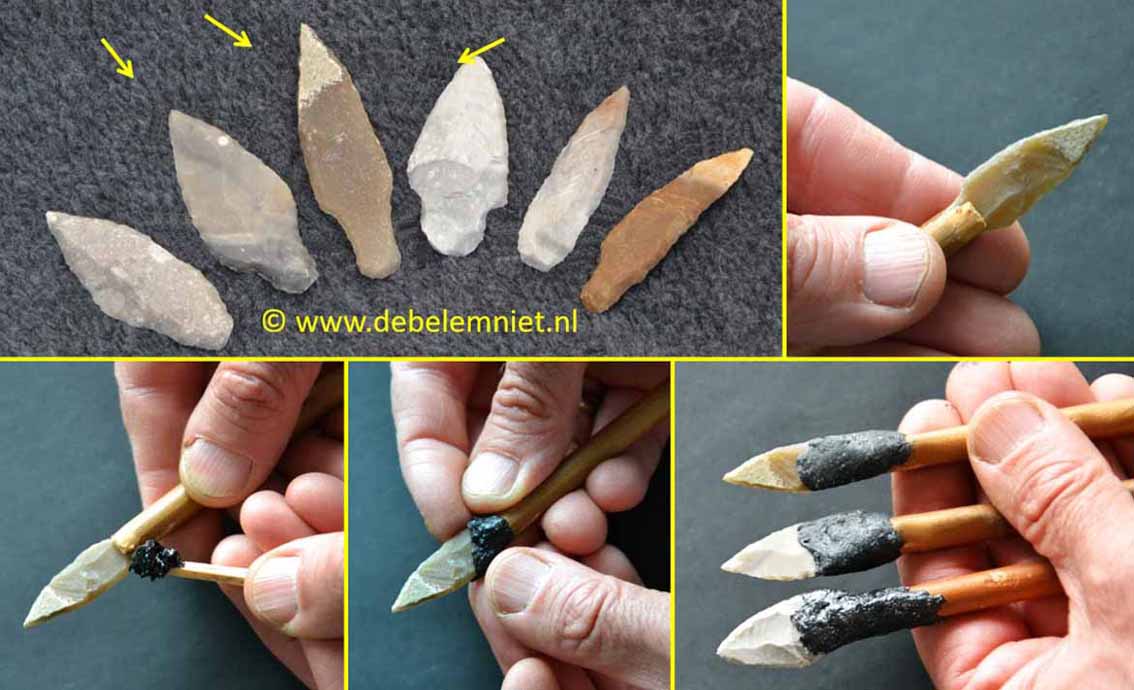 Herstellung von Feuersteinpfeilspitzen